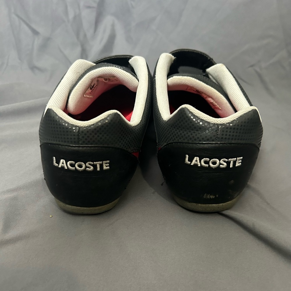 Lacoste Protect CRT low-top sneaker black red leather velcro closure Size 11.5 - Picture 5 of 10